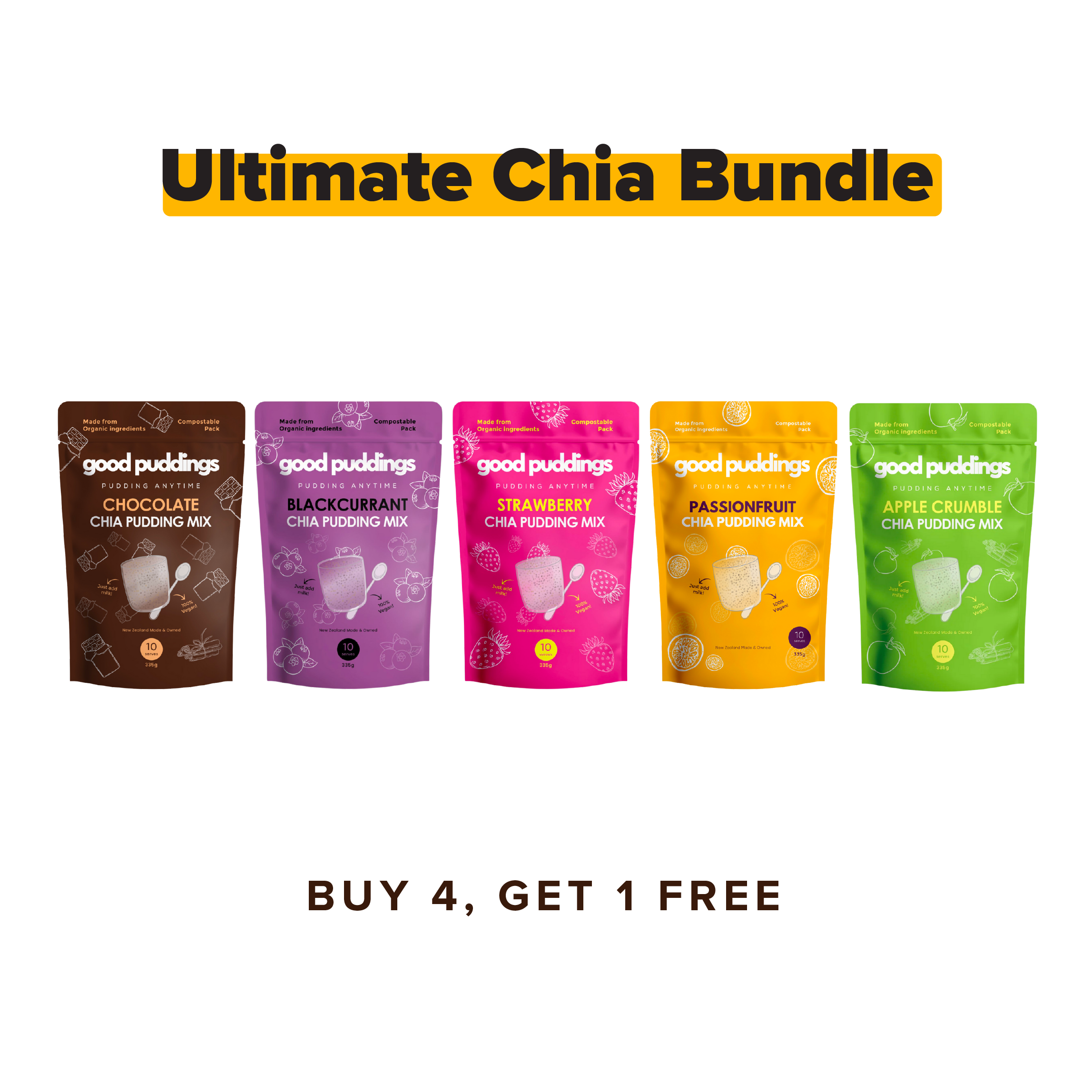 Ultimate Chia Bundle - Buy 4, Get 1 Free!