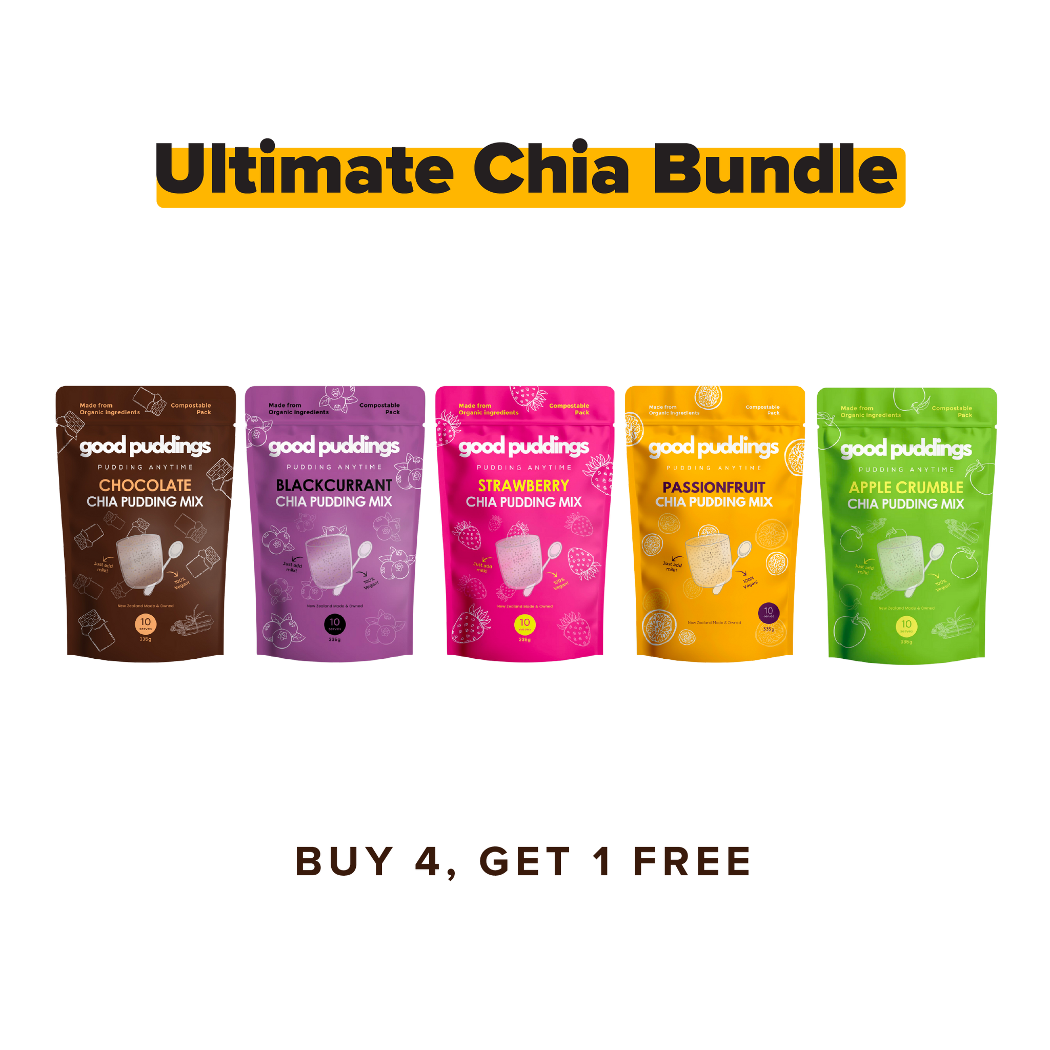 Ultimate Chia Bundle - Buy 4, Get 1 Free!