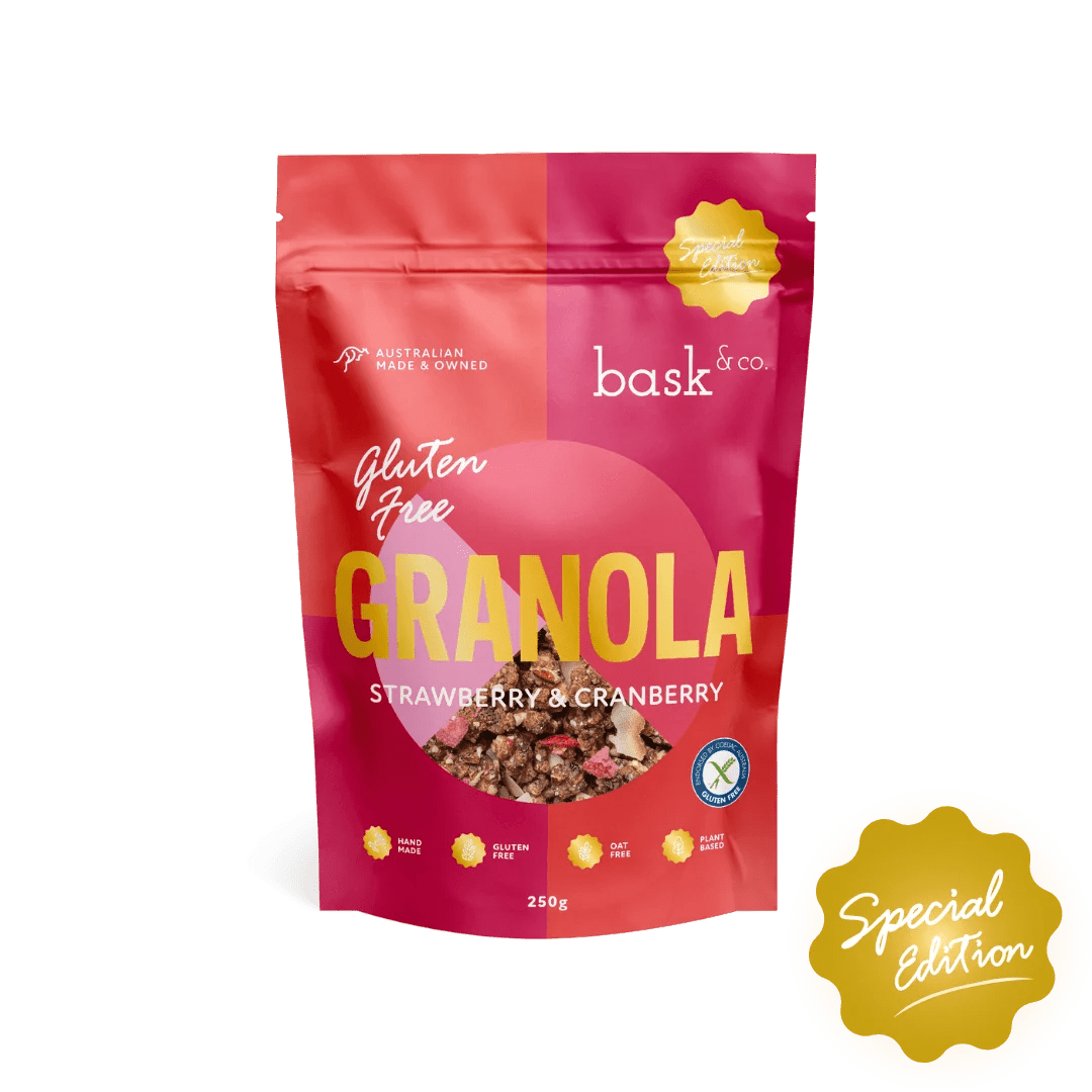 Bask & Co Strawberry & Cranberry Gluten Free Granola - Good Puddings
