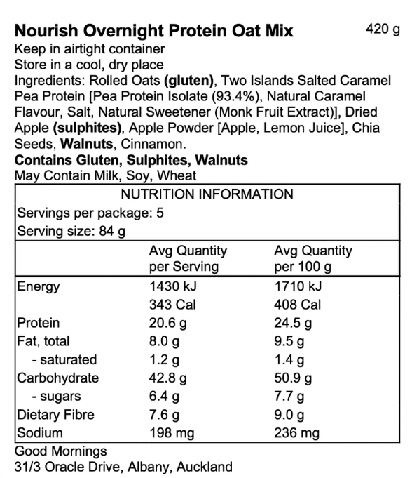 Good Mornings Nourish Apple & Cinnamon Protein Oats - Good Puddings