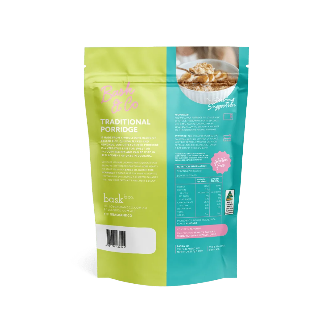 Bask & Co Traditional Gluten Free Porridge