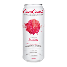 Load image into Gallery viewer, CocoCoast Sparkling Raspberry Coconut Water 500ml
