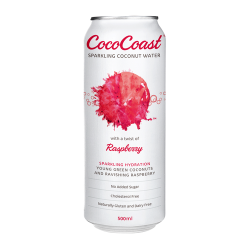 CocoCoast Sparkling Raspberry Coconut Water 500ml