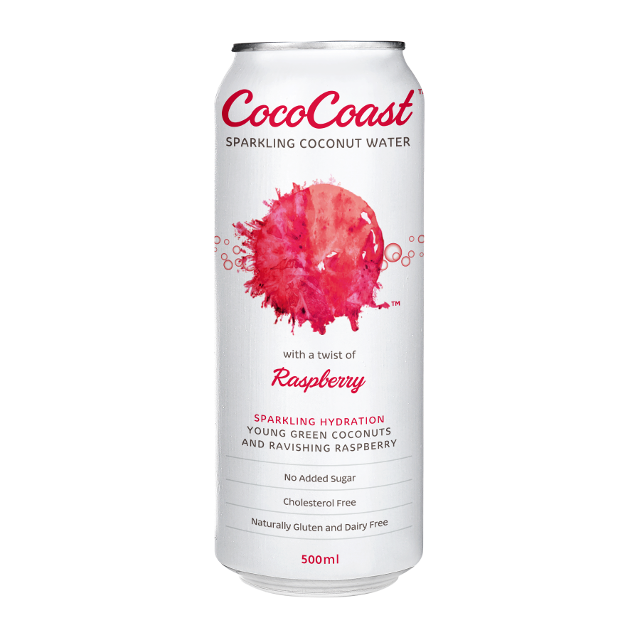 CocoCoast Sparkling Raspberry Coconut Water 500ml
