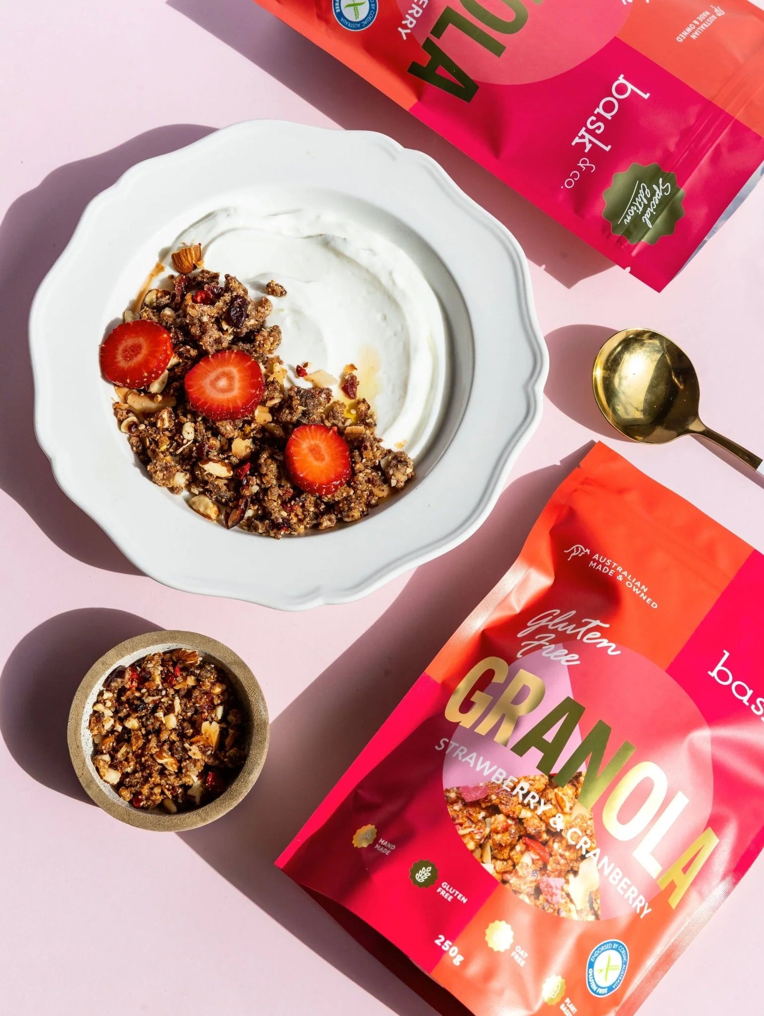 Bask & Co Strawberry & Cranberry Gluten Free Granola